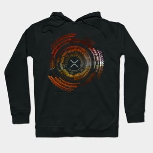 XRP Logo in Sci-Fi Hi-Tech Design Hoodie